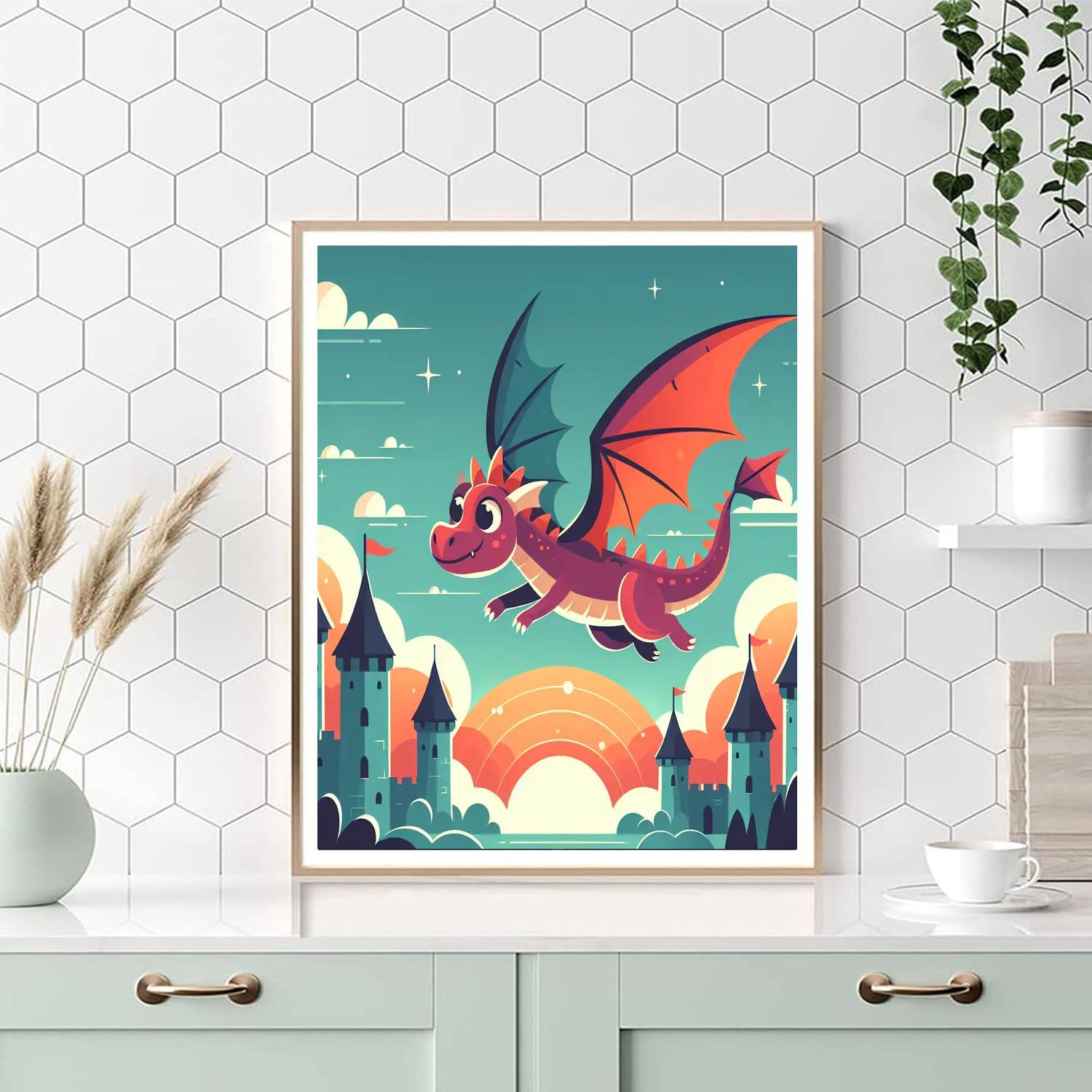 Colorful Dragon Tale Numbered Painting Kits