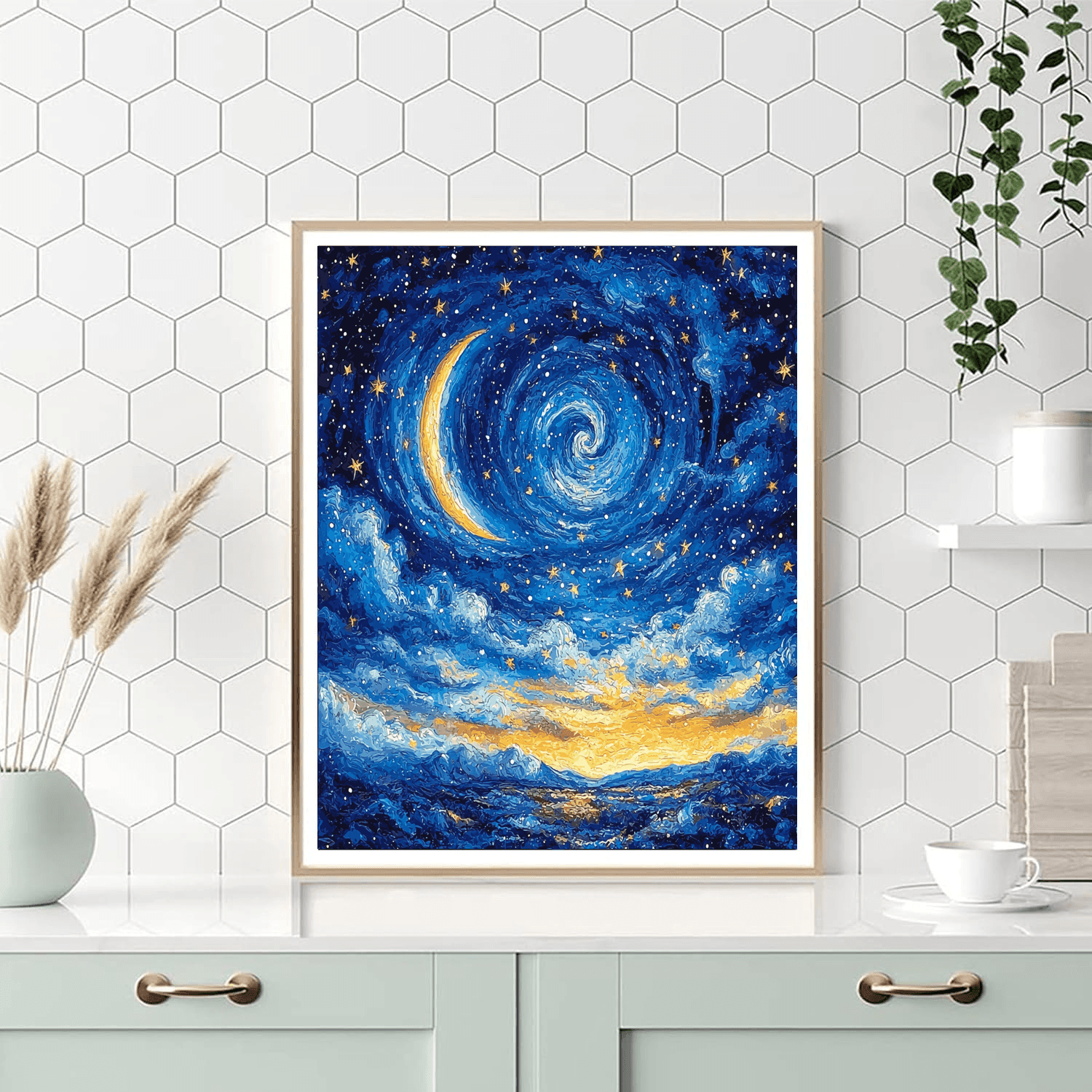 Vincent Van Gogh Inspired A Starlit Night  DIY Paint By Numbers