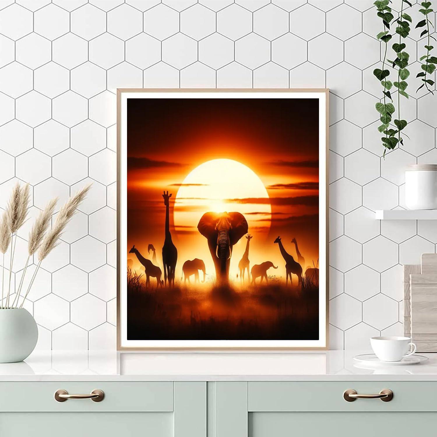 Safari Adventure At Dawn Painting By Numbers Kit