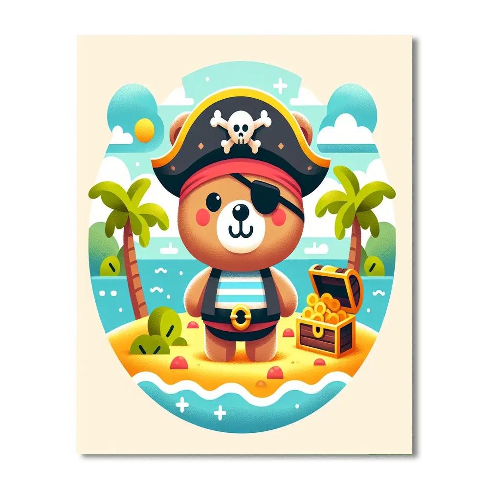 Pirate Treasure Hunt With Captain Teddy Numbered Painting Kits