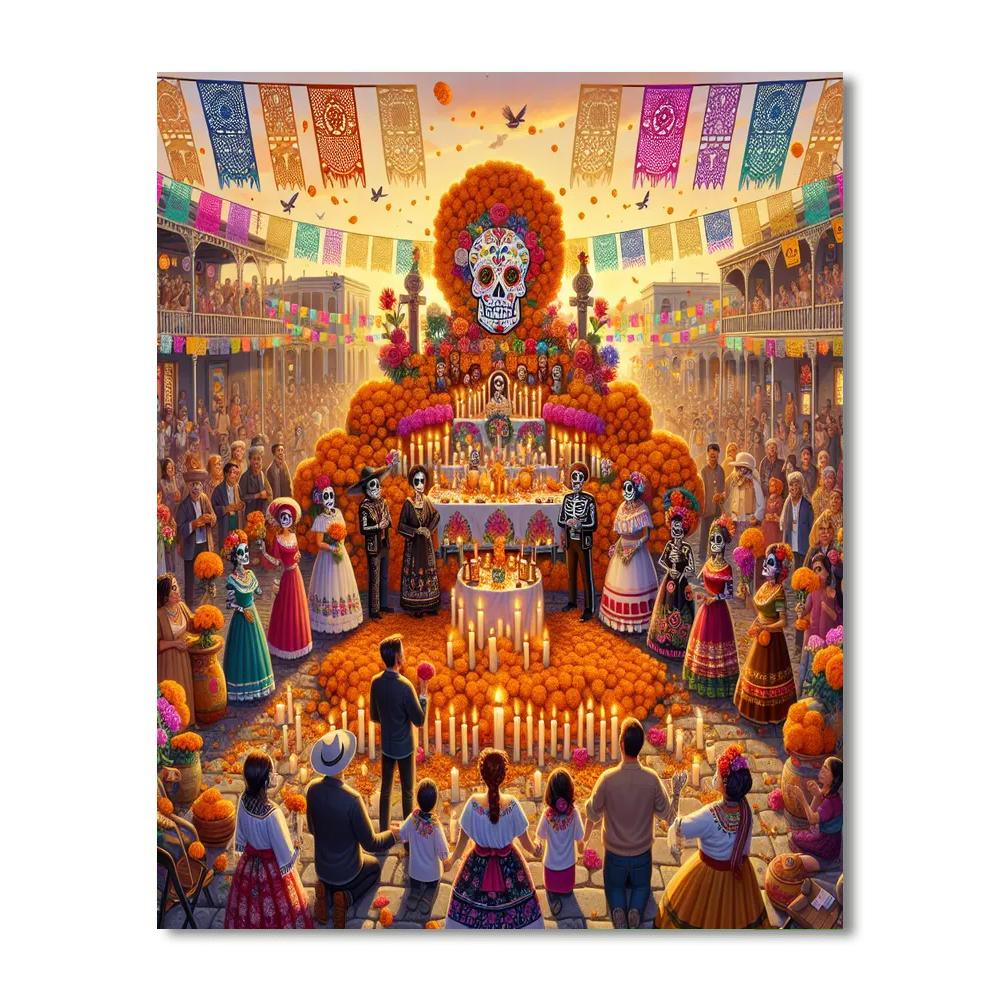 Día De Los Muertos - Mexico City Paint By Numbers Art
