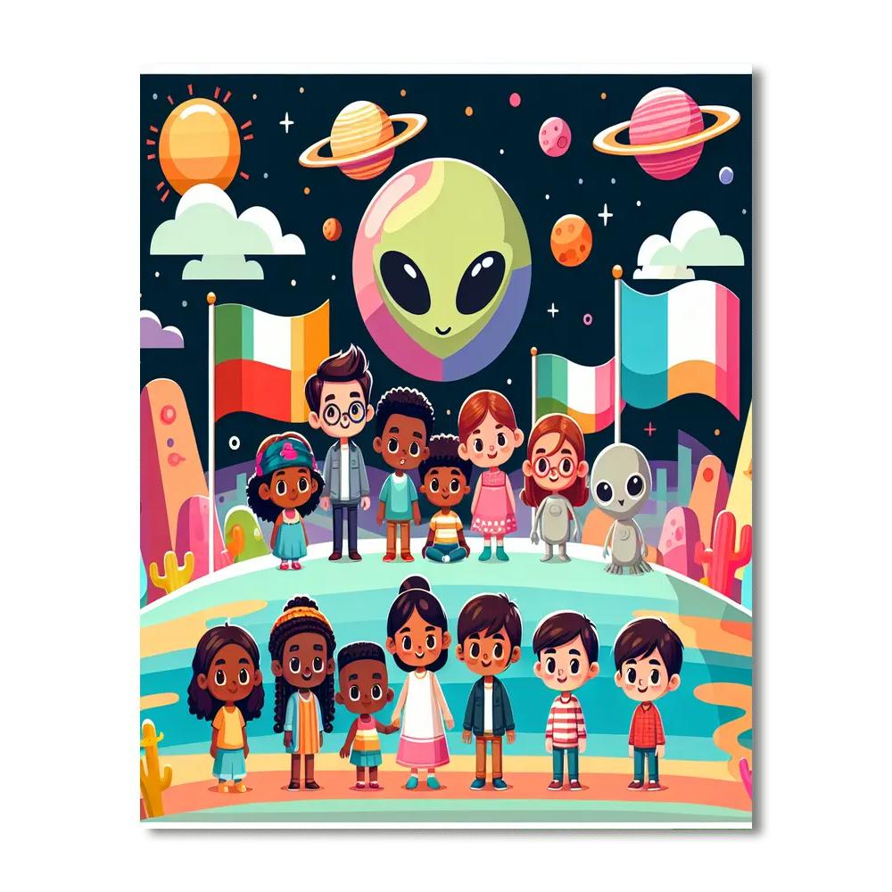 Alien Encounter Experience Number Painting