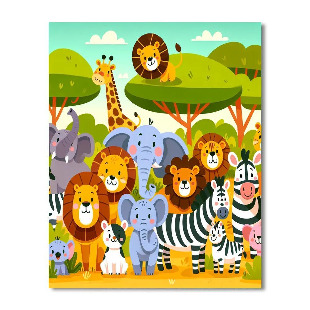 Whimsical Wild Animal Safari Paint By Numbers Kits