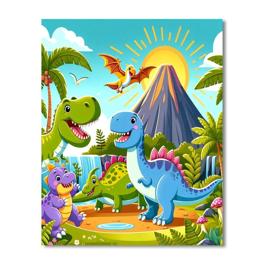Exciting Dino Exploration Numbered Painting Kits