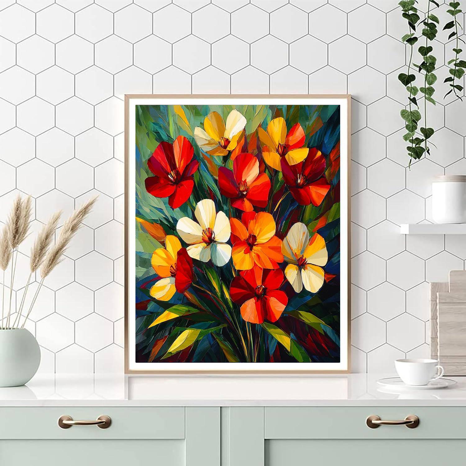 Paul Cézanne Inspired Floral Abstraction  DIY Paint By Numbers