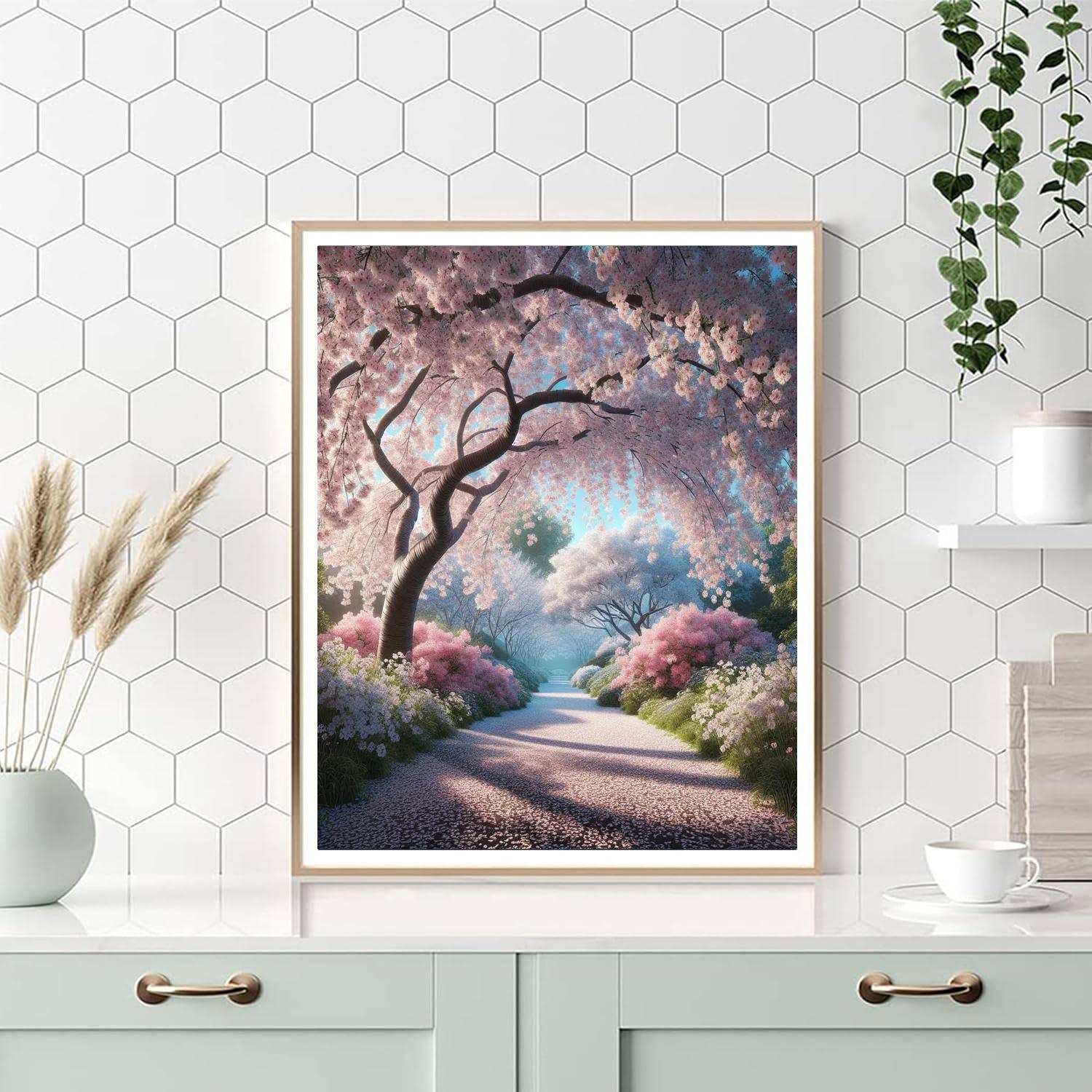 Cherry Blossom Stroll DIY Paint By Numbers