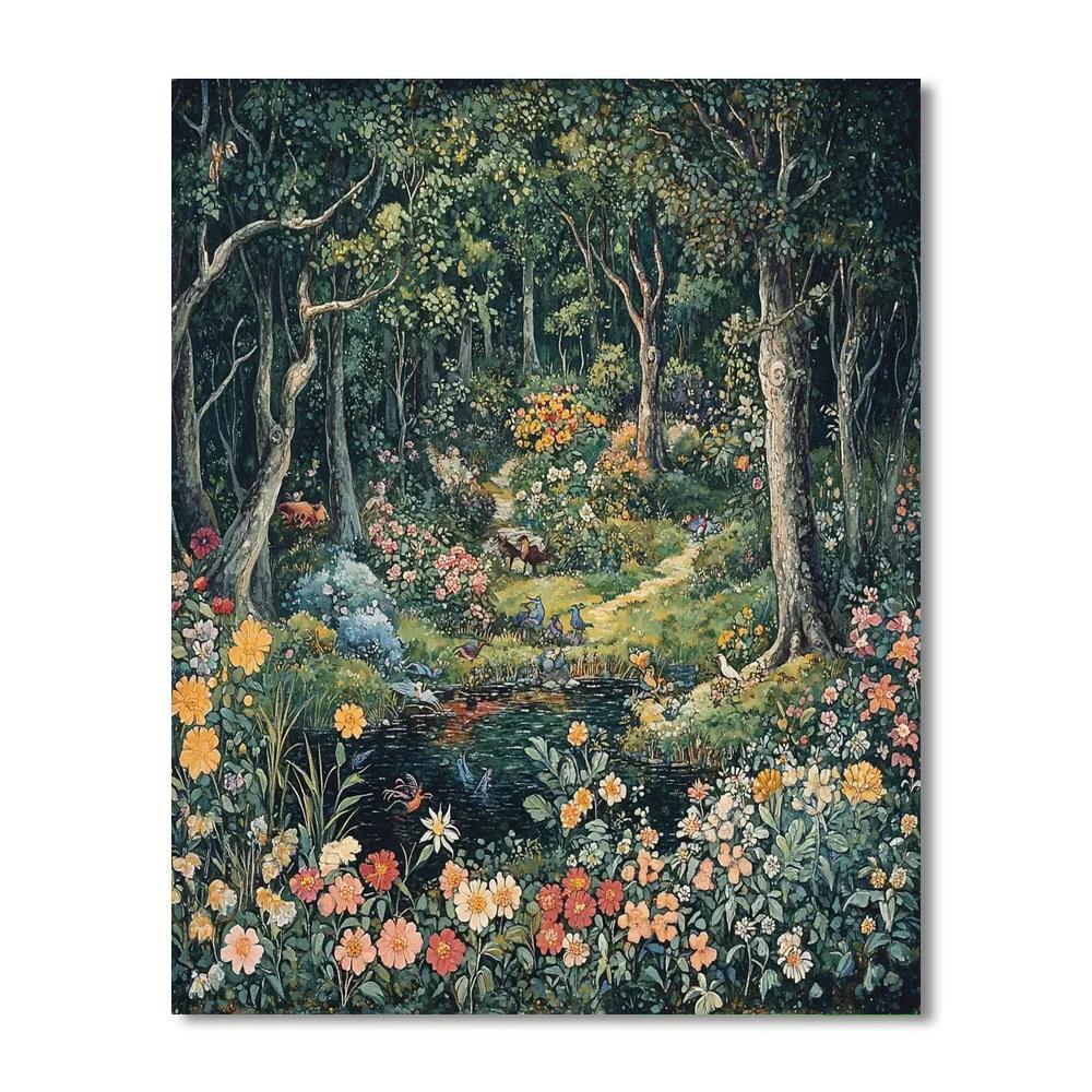 Arthur Rackham Inspired Fantasy Forest Enchantment  Paint By Numbers