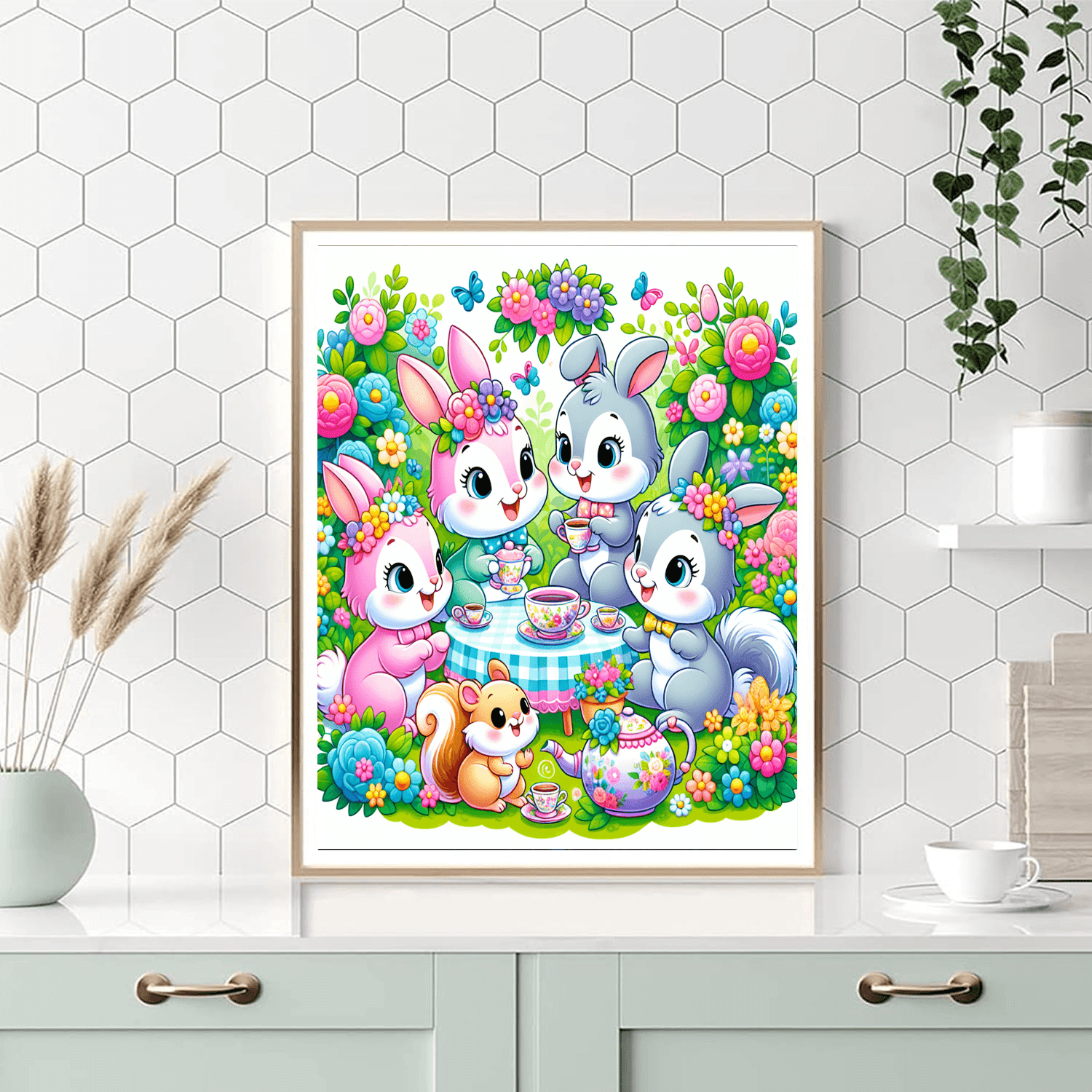 Charming Tea Party In The Garden Painting By Numbers Kit
