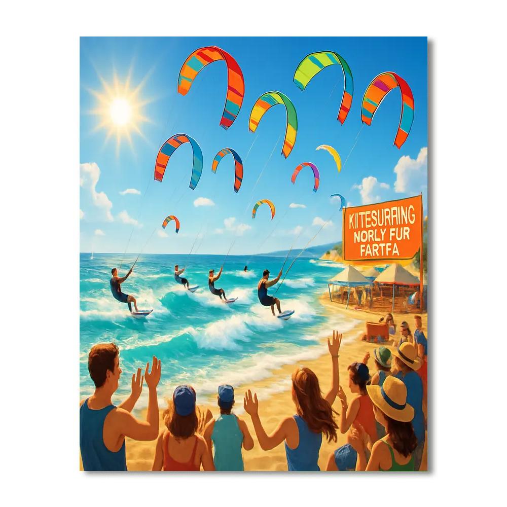 Kitesurfing World Cup - Tarifa, Spain Painting Number Kit