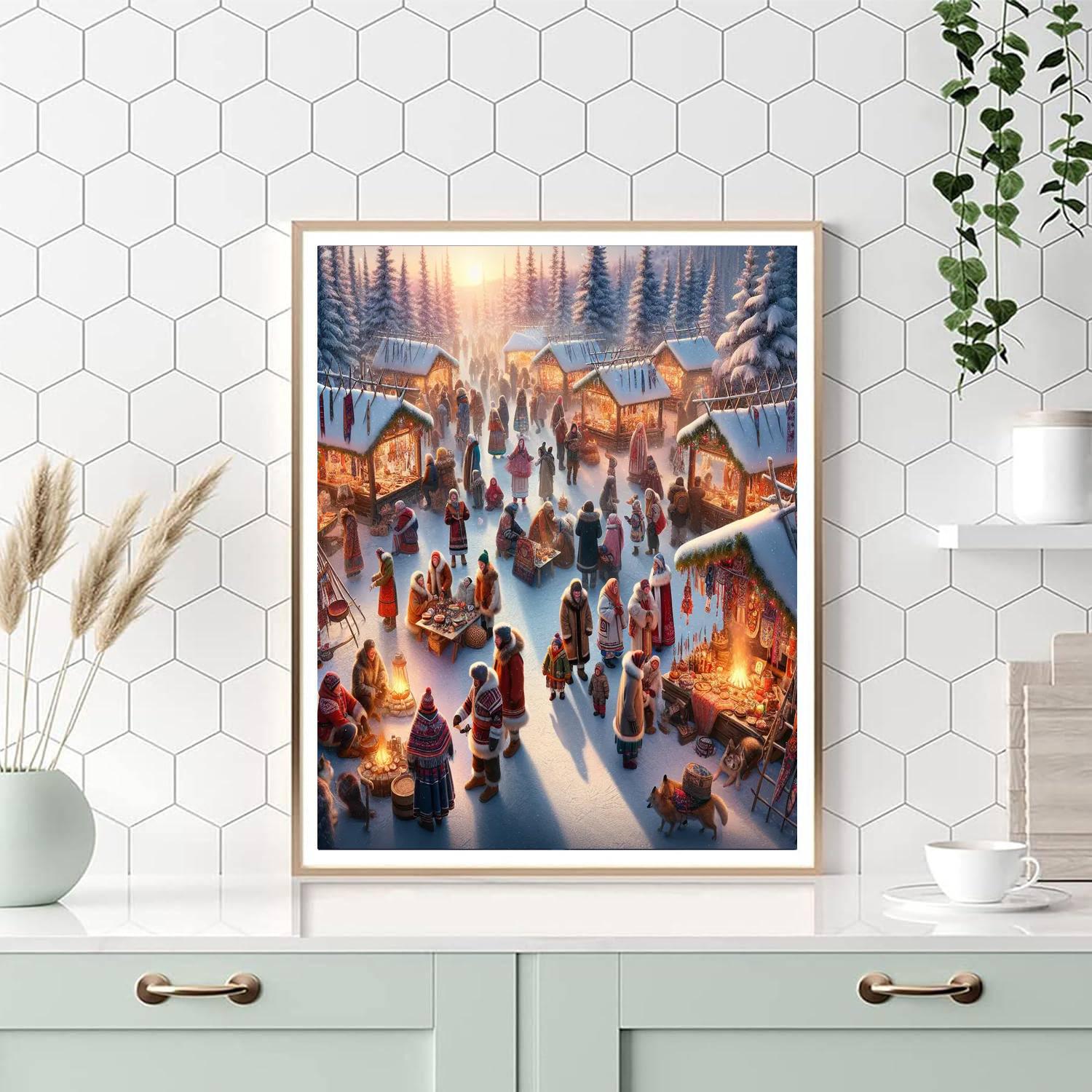 Jokkmokk Winter Market Number Painting