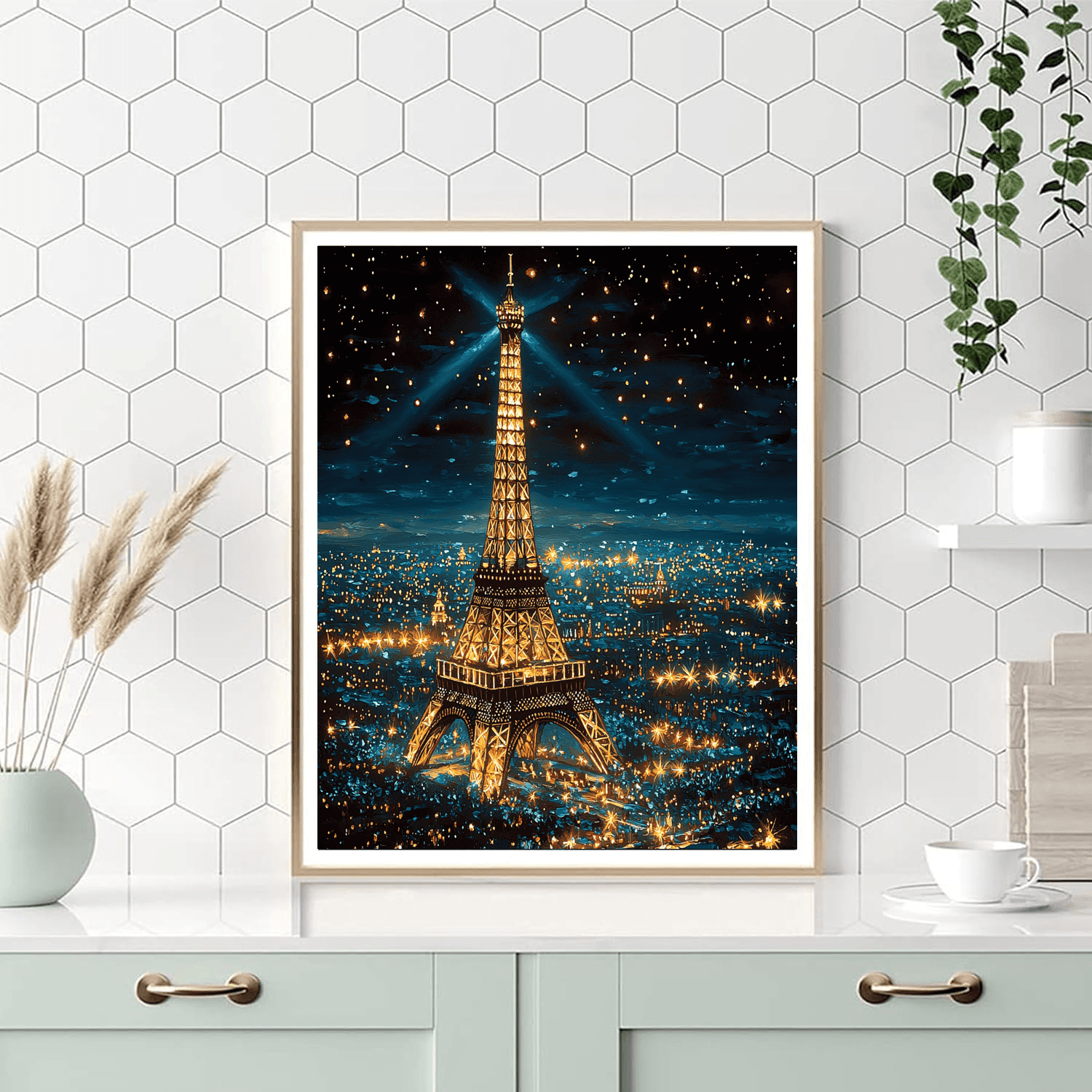 Eiffel Tower At Night Numbered Painting Kits