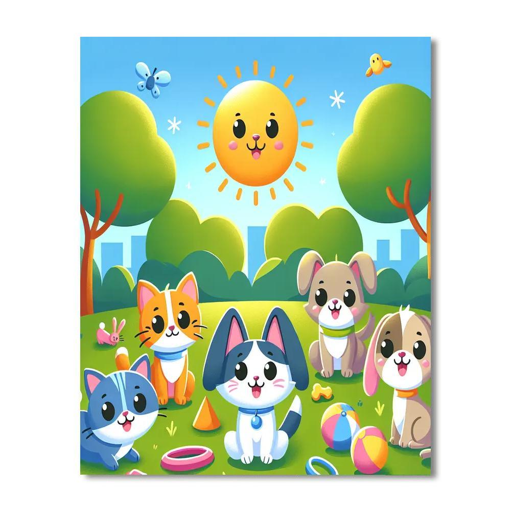 Playful Pet Adventures Paint By Color