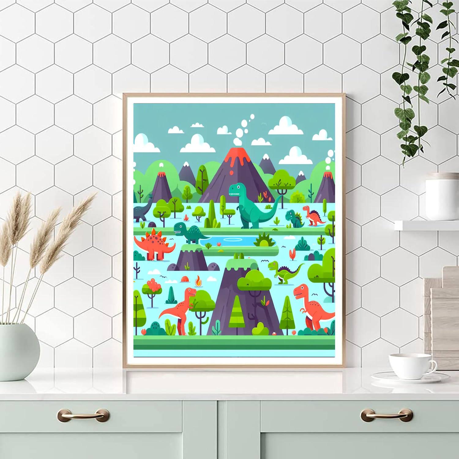 Fantastic Dinosaur World Paint By Numbers