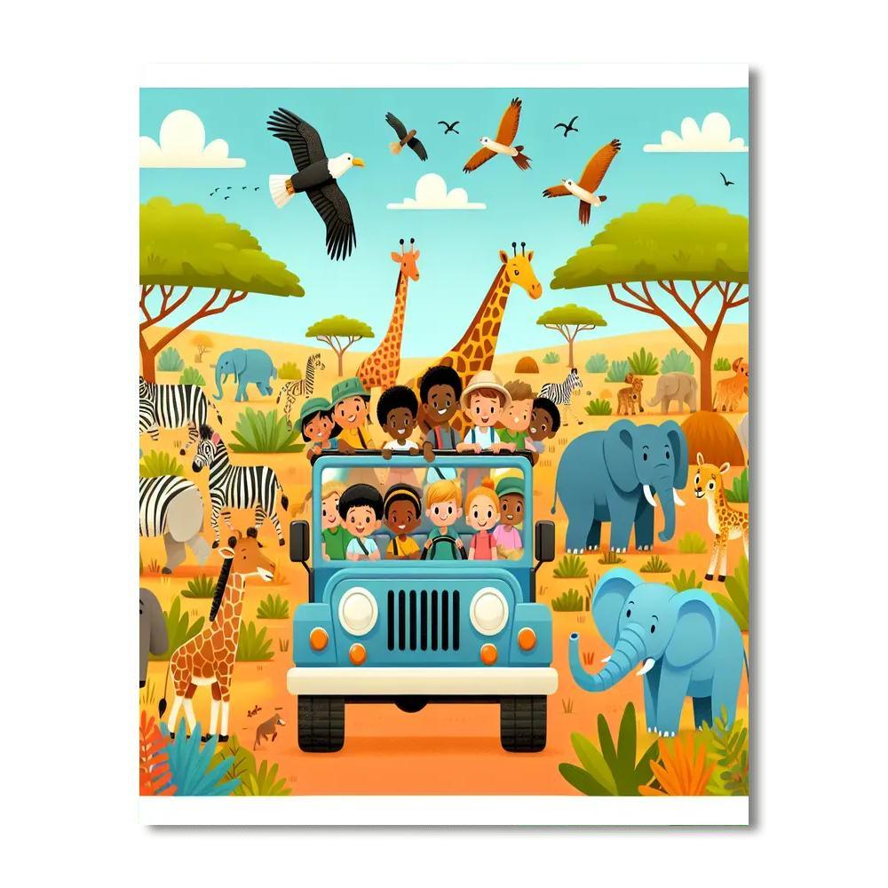 Savannah Safari Painting Number Kit