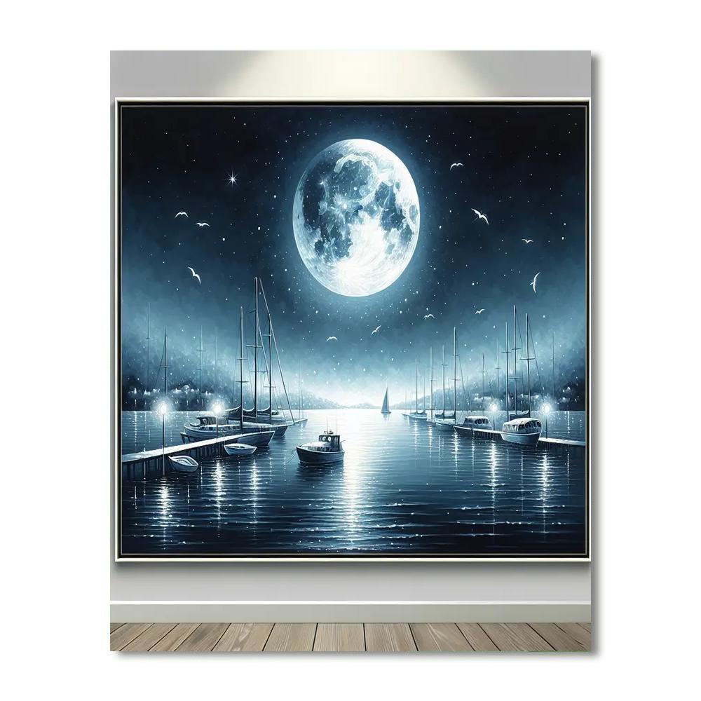 Mystical Moonlit Harbor DIY Paint By Numbers
