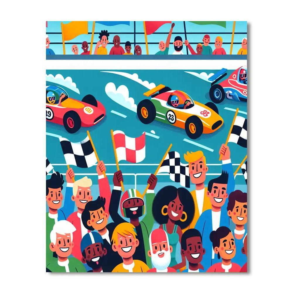 Race With Speedy Cars Paint By Color