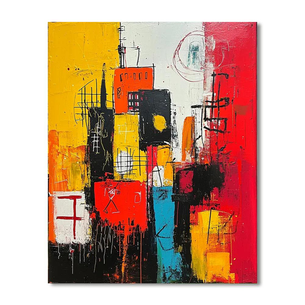 Jean-Michel Basquiat Inspired Pulse Of The City  Paint By Numbers Kits