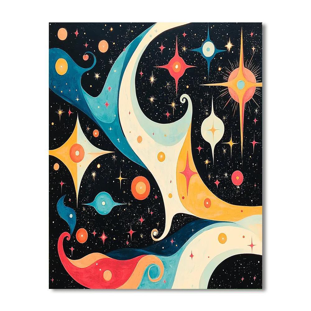 Joan Miró Inspired Cosmic Embrace  Numbered Painting Kits