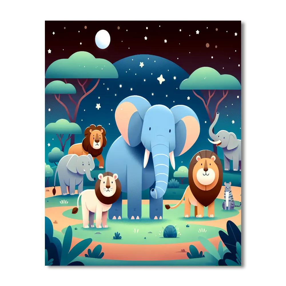 Starry Safari Expedition Paint By Numbers Art