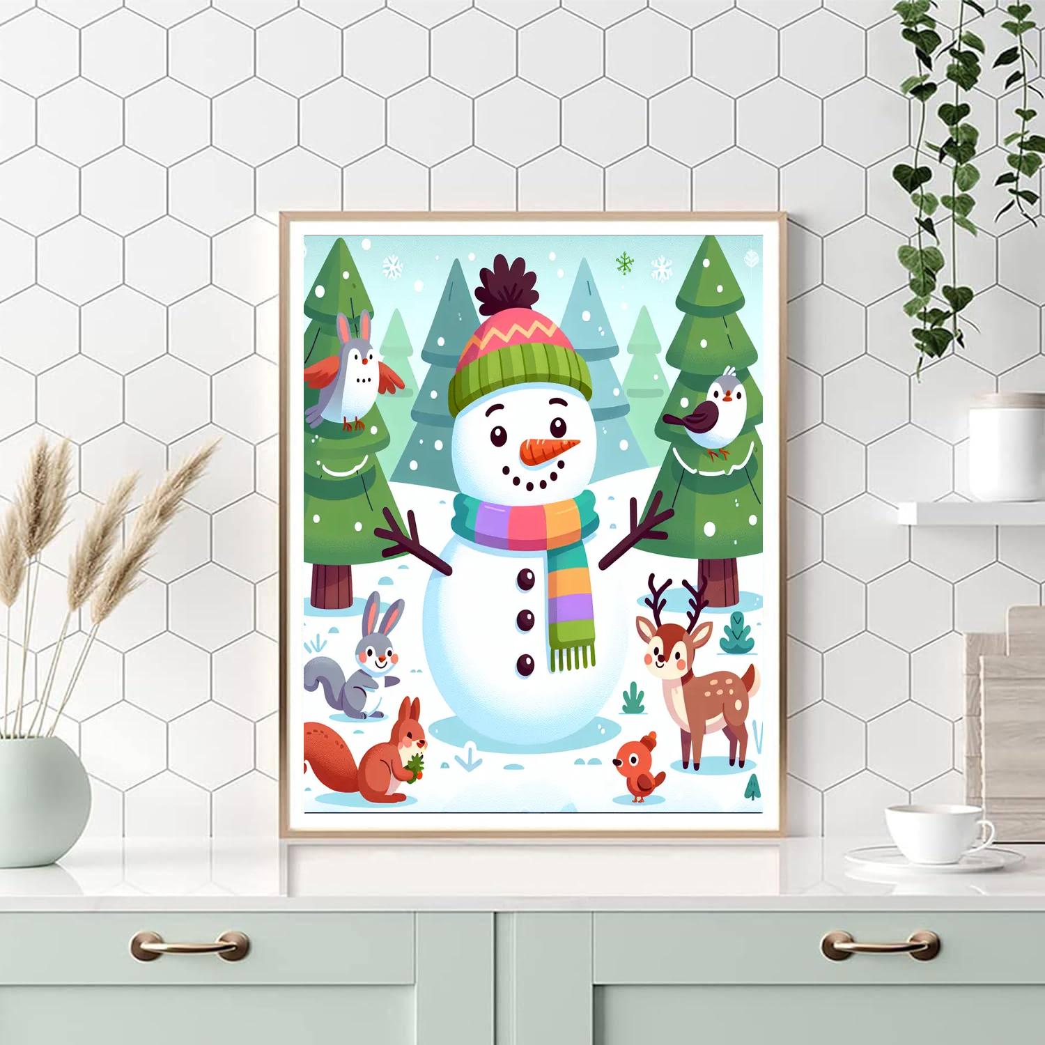 Frosty Friends Snowy Day Number Painting
