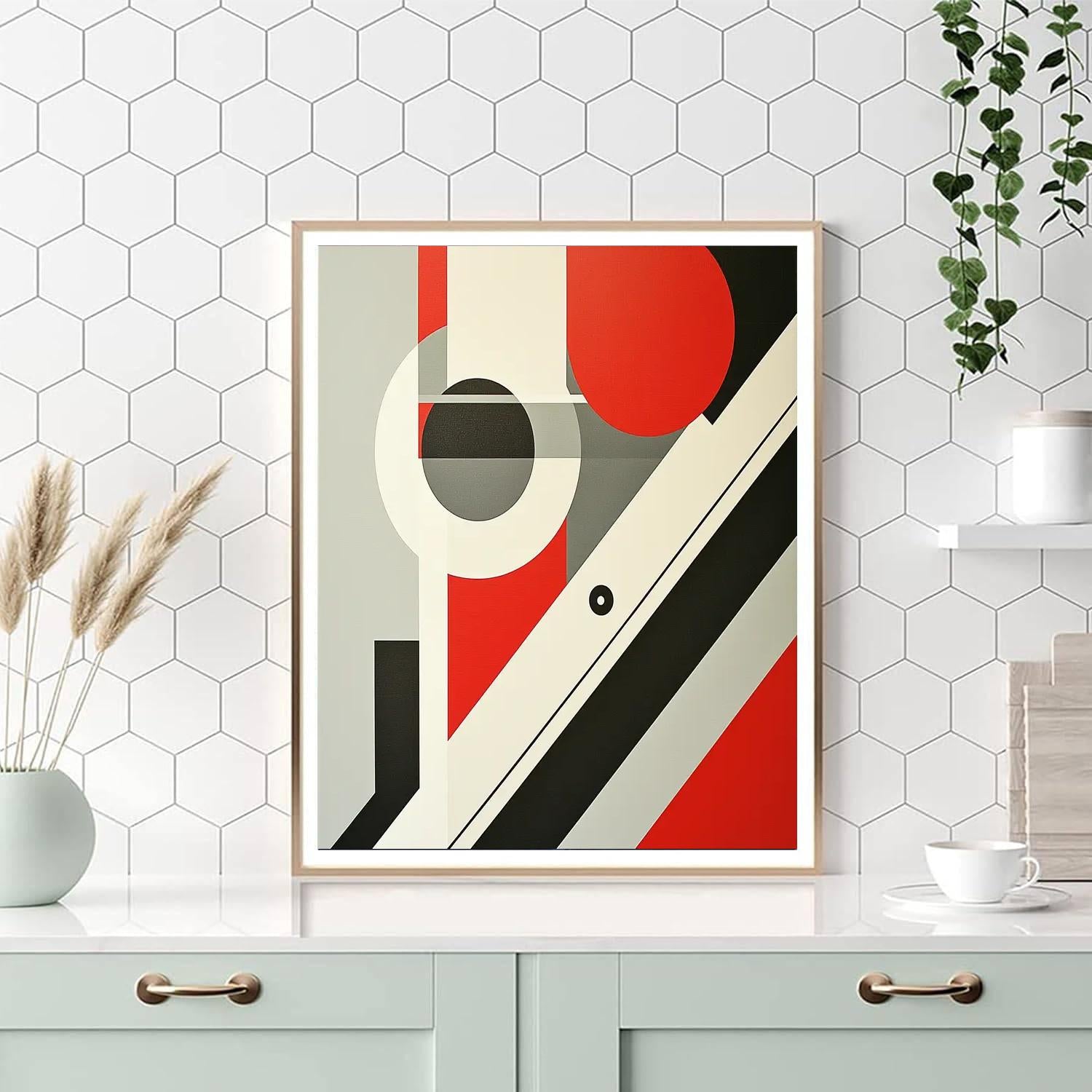 Kazimir Malevich Inspired Vibrant Symmetry  Painting Number Kit