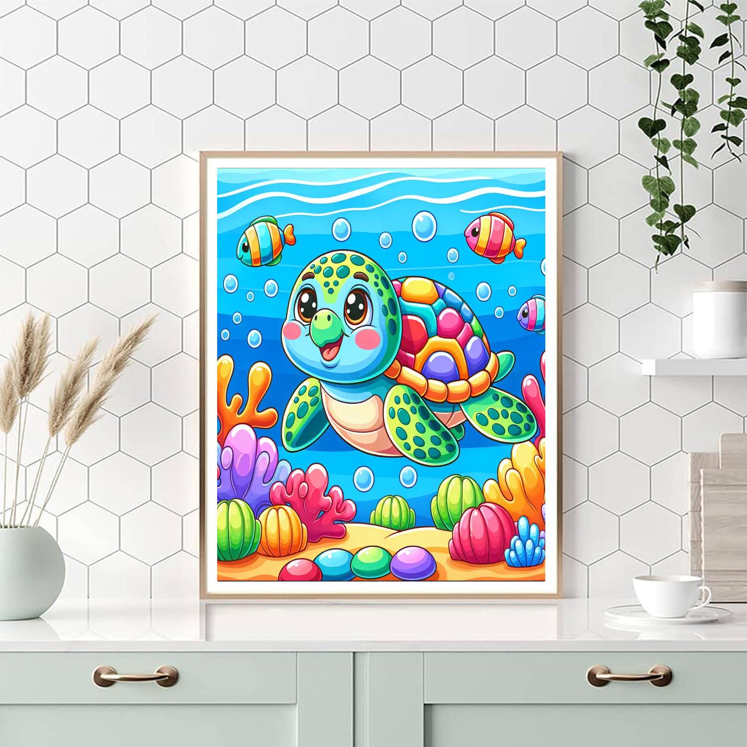 Singing Sea Turtle Painting Number Kit