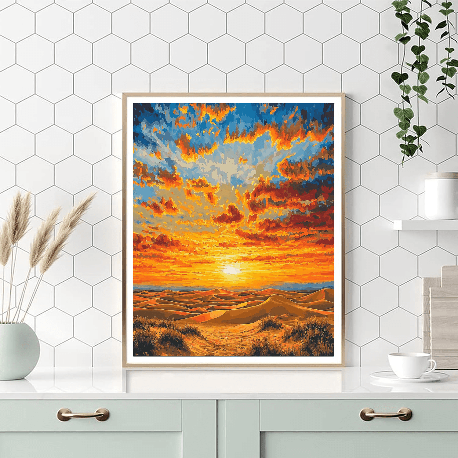 Georgia O'Keeffe Inspired Captivating Desert Sunset  Paint By Number