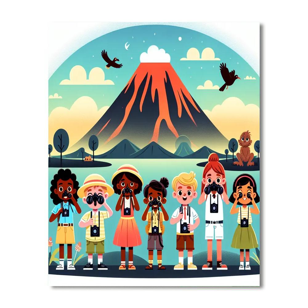 Volcano Adventure Safari Numbered Painting Kits