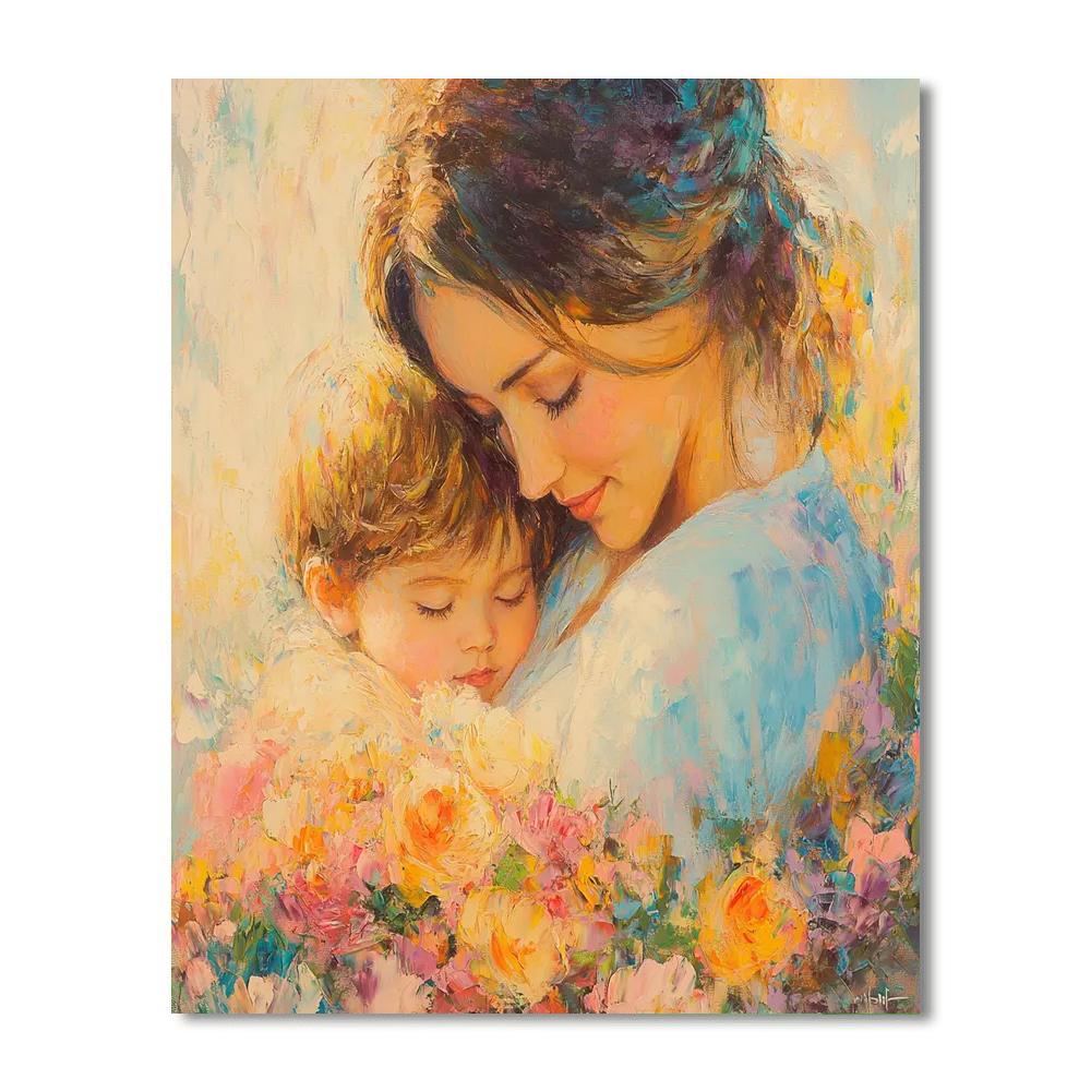 Mother's Comforting Embrace Paint By Numbers