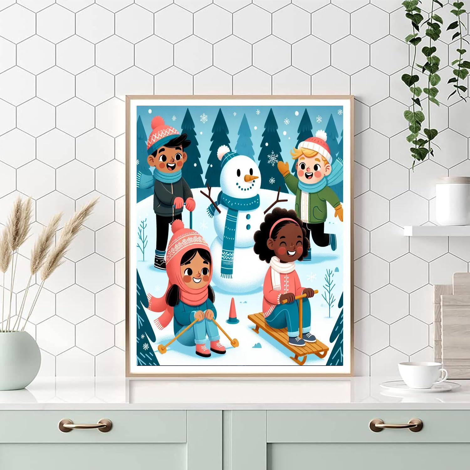 Frosty Snowland Adventures Number Painting