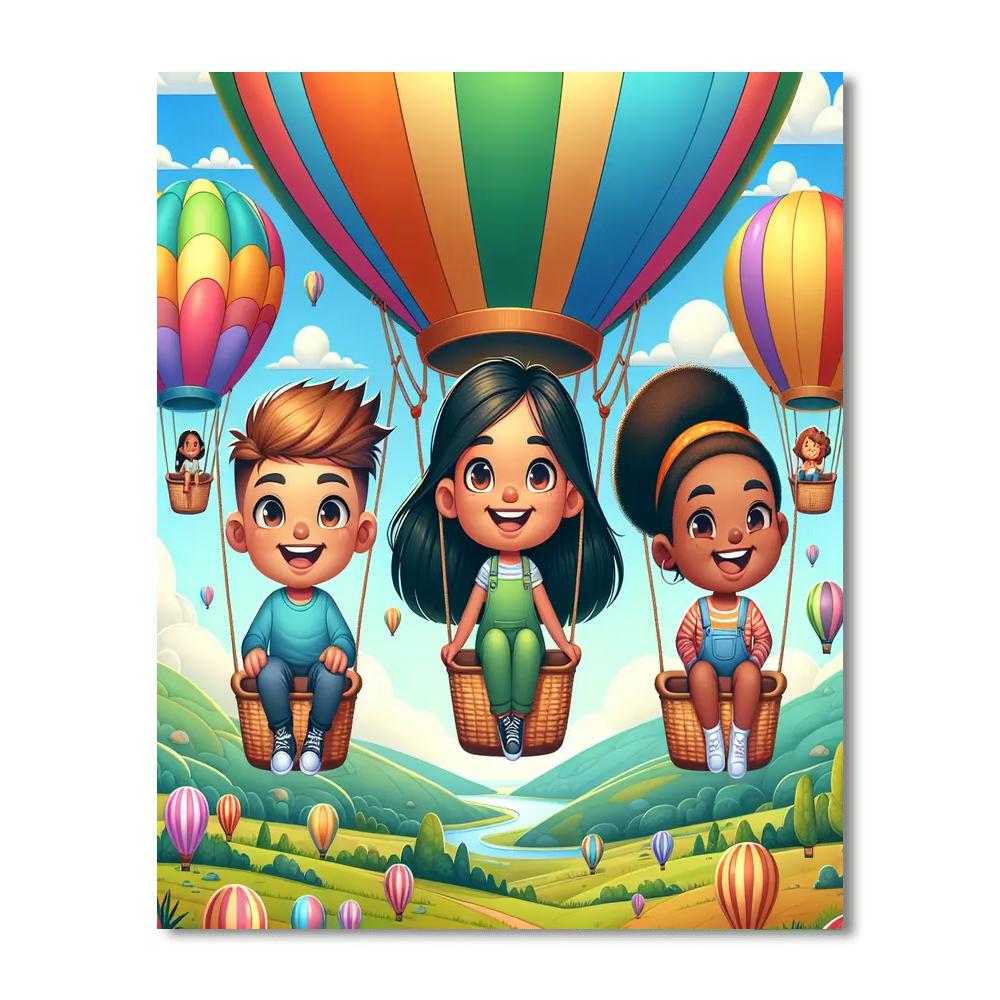 Jolly Balloon Ride Paint By Numbers Art