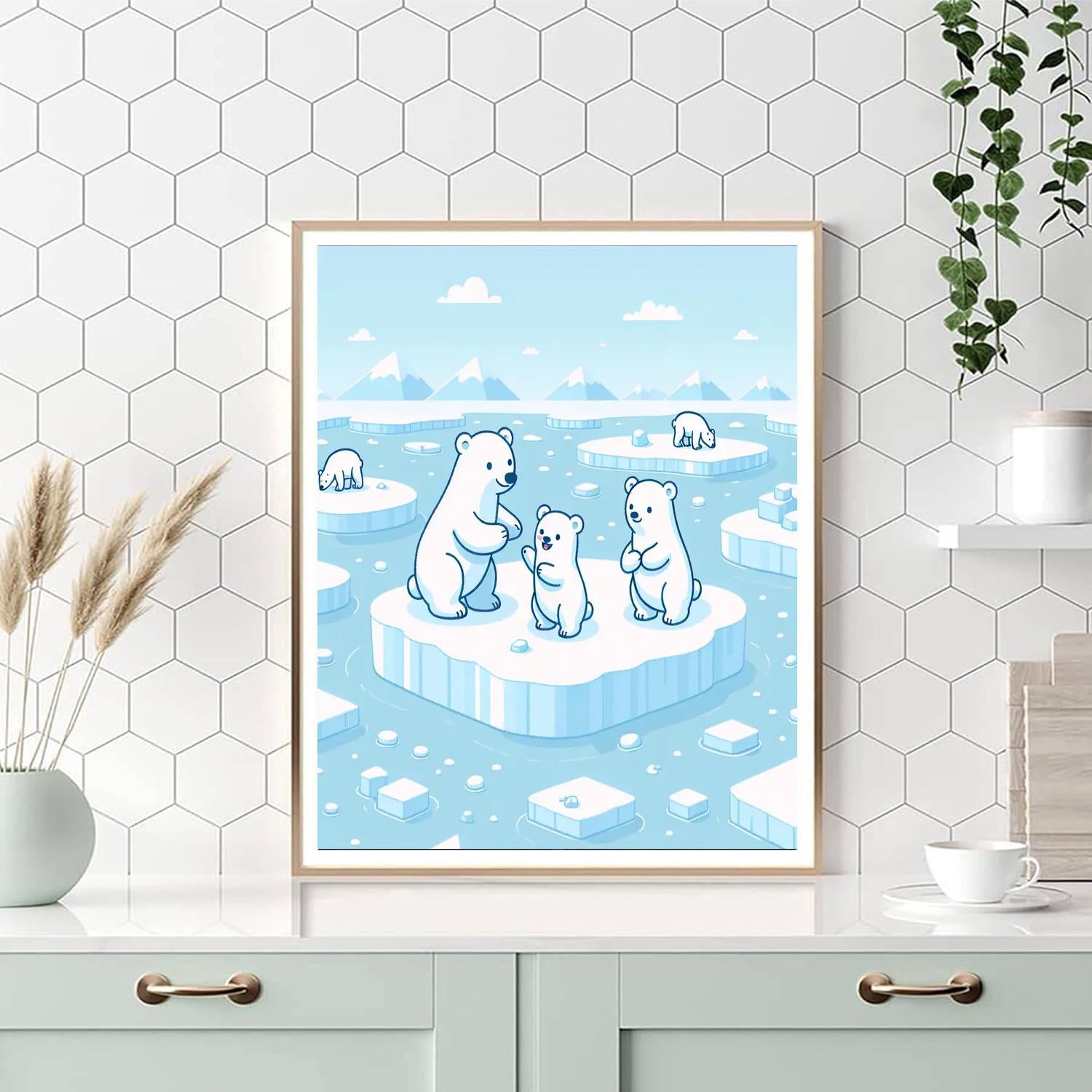 Polar Bear's Arctic Home DIY Paint By Numbers