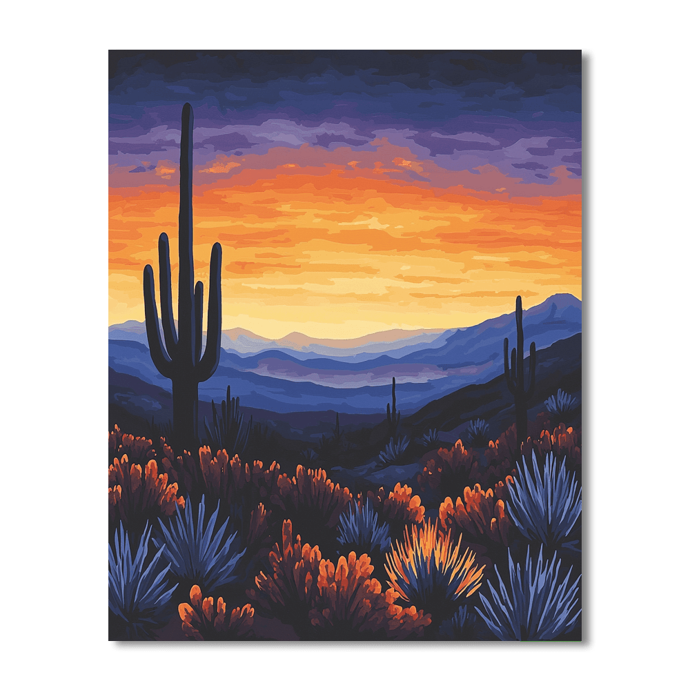 Frida Kahlo Inspired Twilight Desert Hues  Paint By Numbers Art