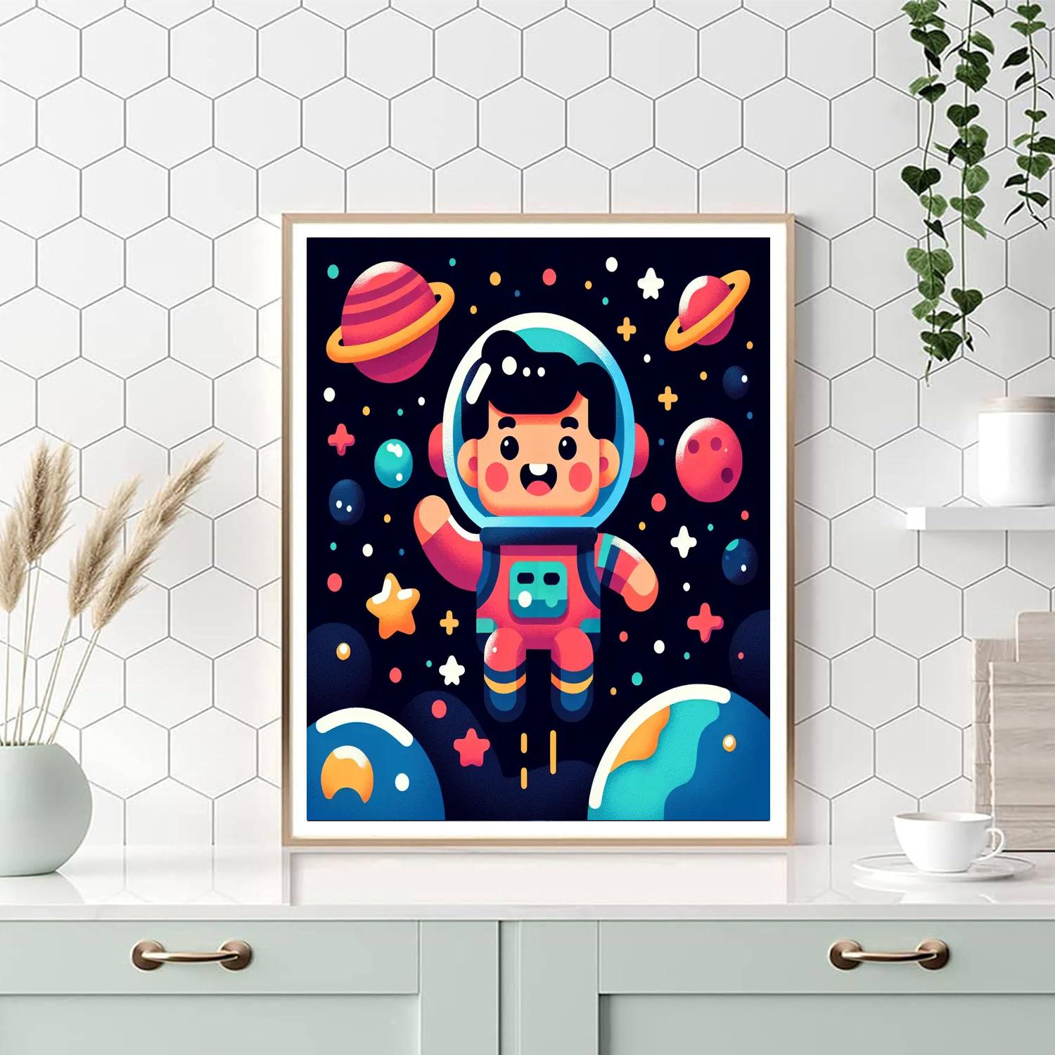 Friendly Astronaut Paint By Numbers Art