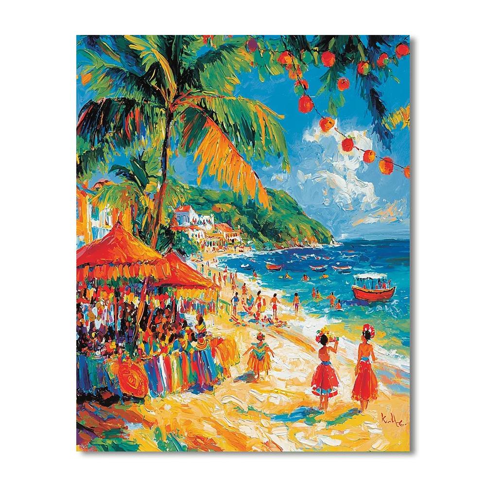 Frida Kahlo Inspired Festive Beachside Fiesta  Paint By Number