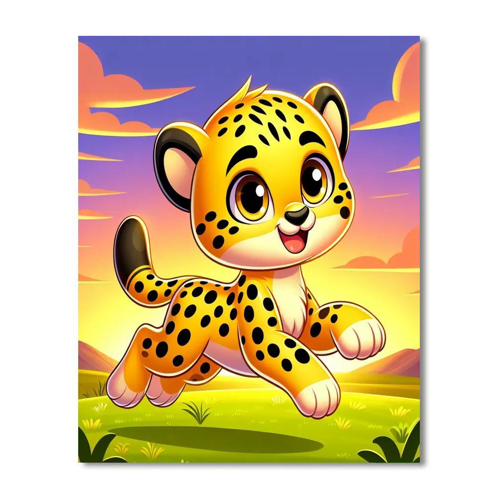Cheery Cheetah Painting By Numbers Kit
