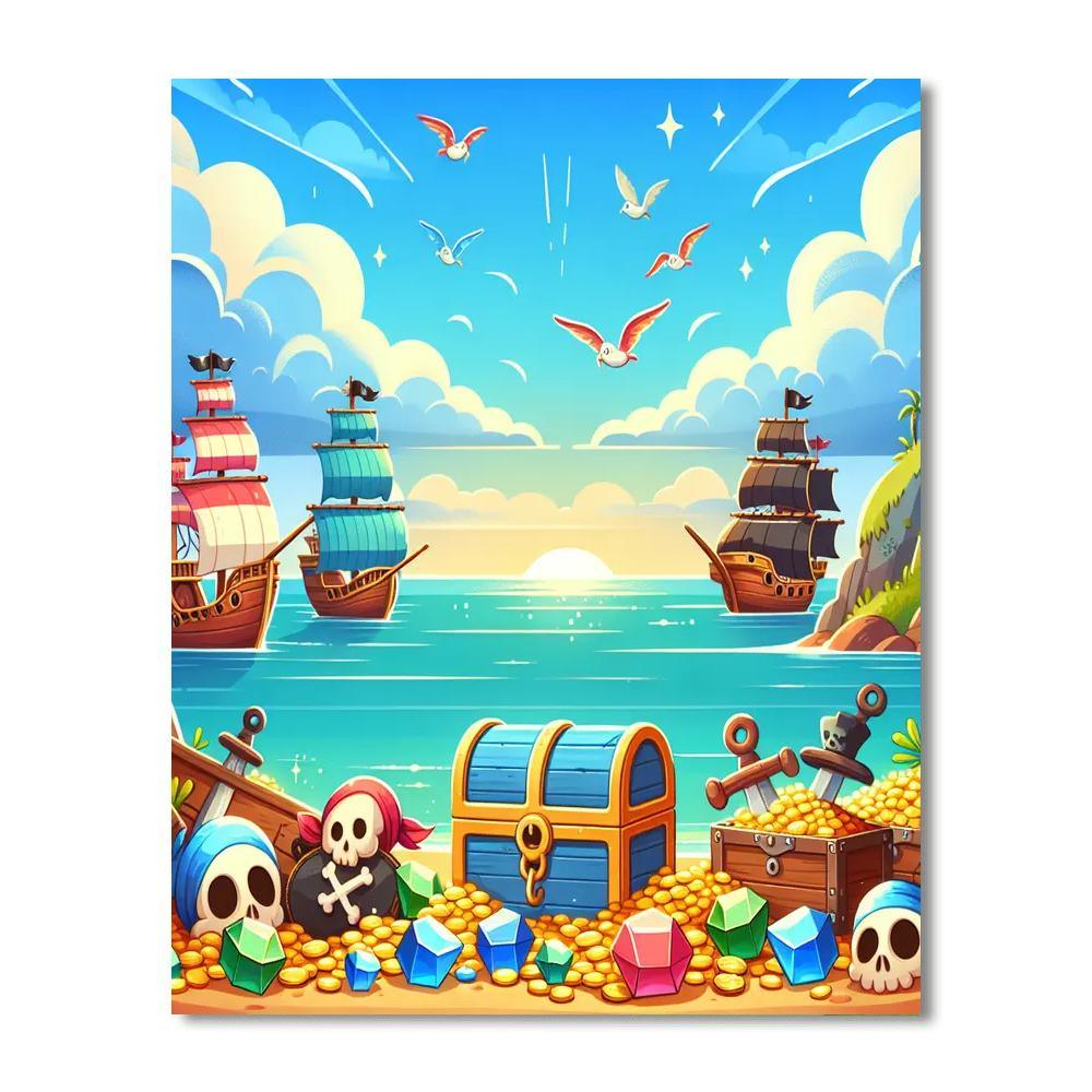 Pirate Treasure Hunt On The High Seas Paint By Number