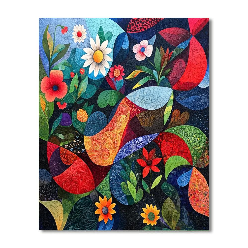 Frida Kahlo Inspired Resilience In Floral Harmony  Numbered Painting Kits