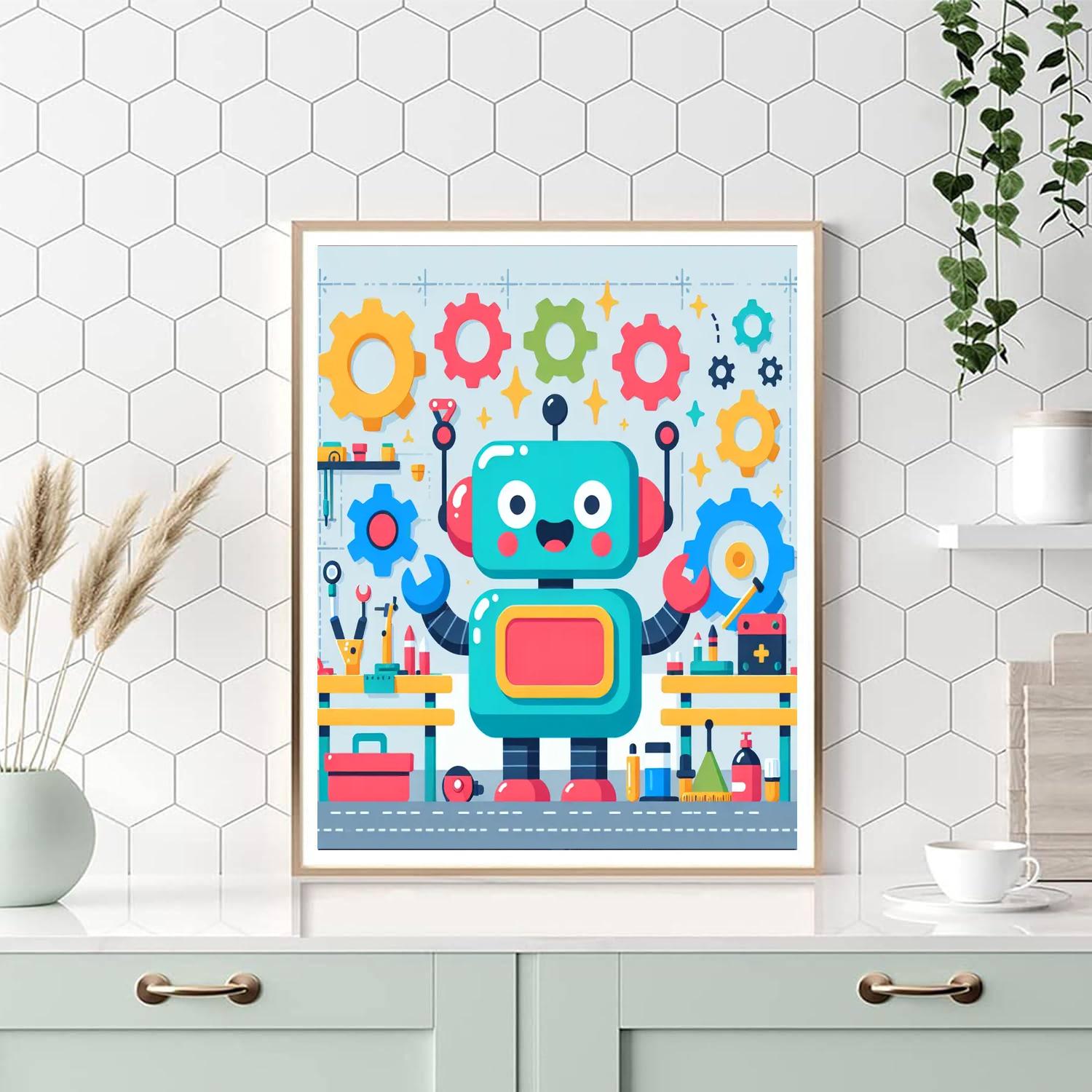 Robot's Technological Wonders DIY Paint By Numbers