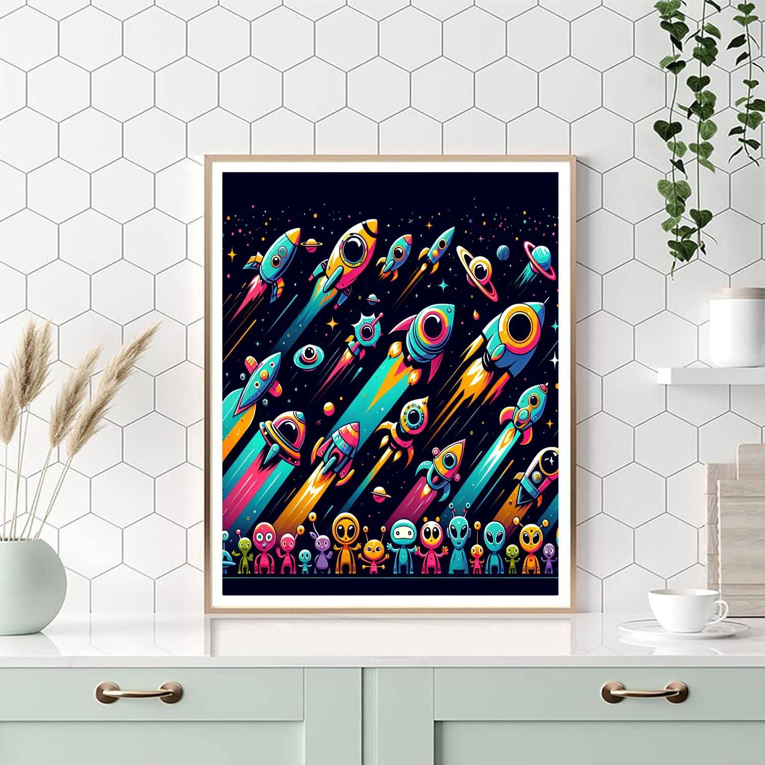 Exciting Space Race Paint By Number