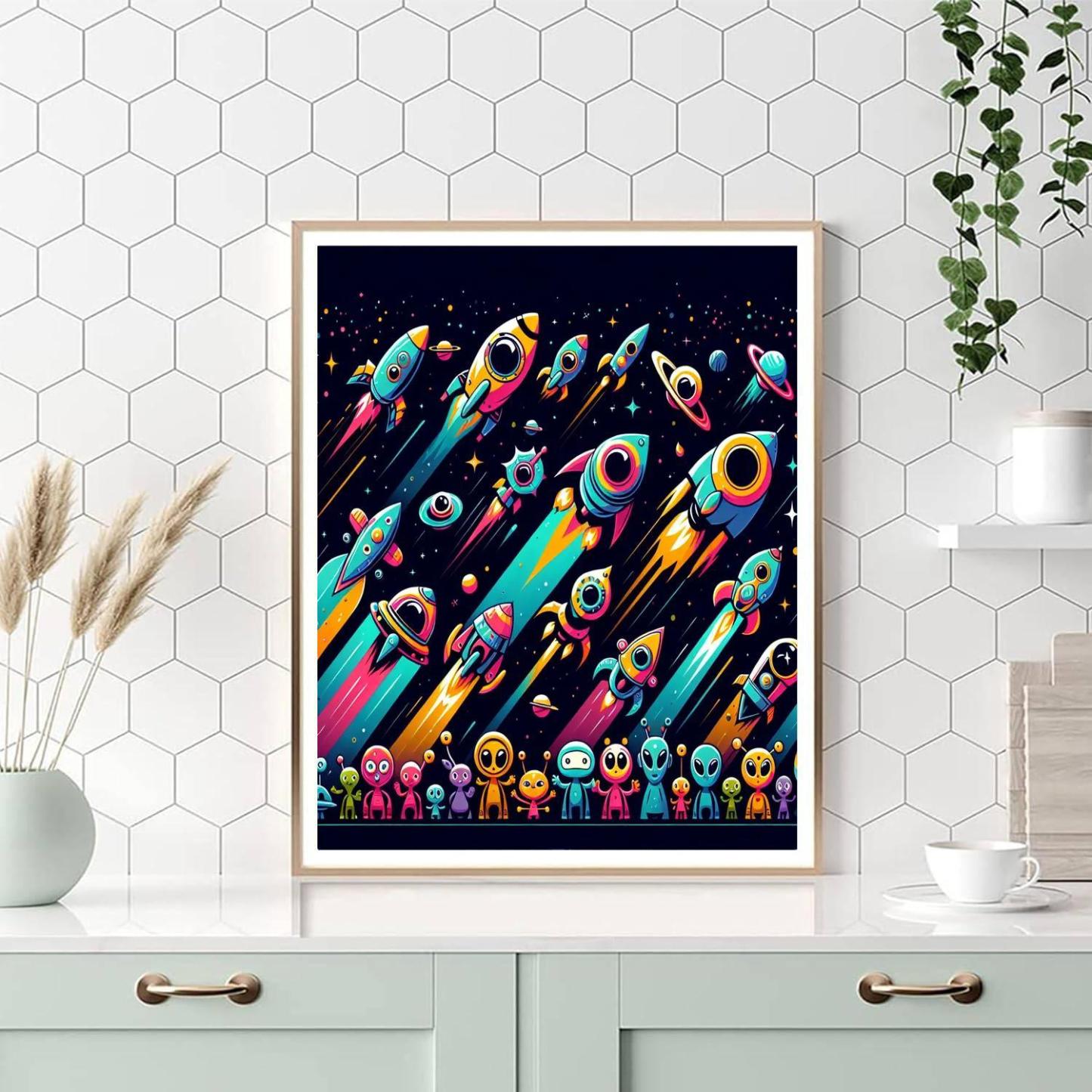 Exciting Space Race Paint By Number