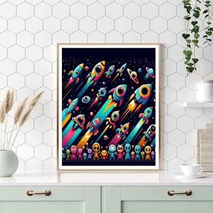 Exciting Space Race Paint By Number