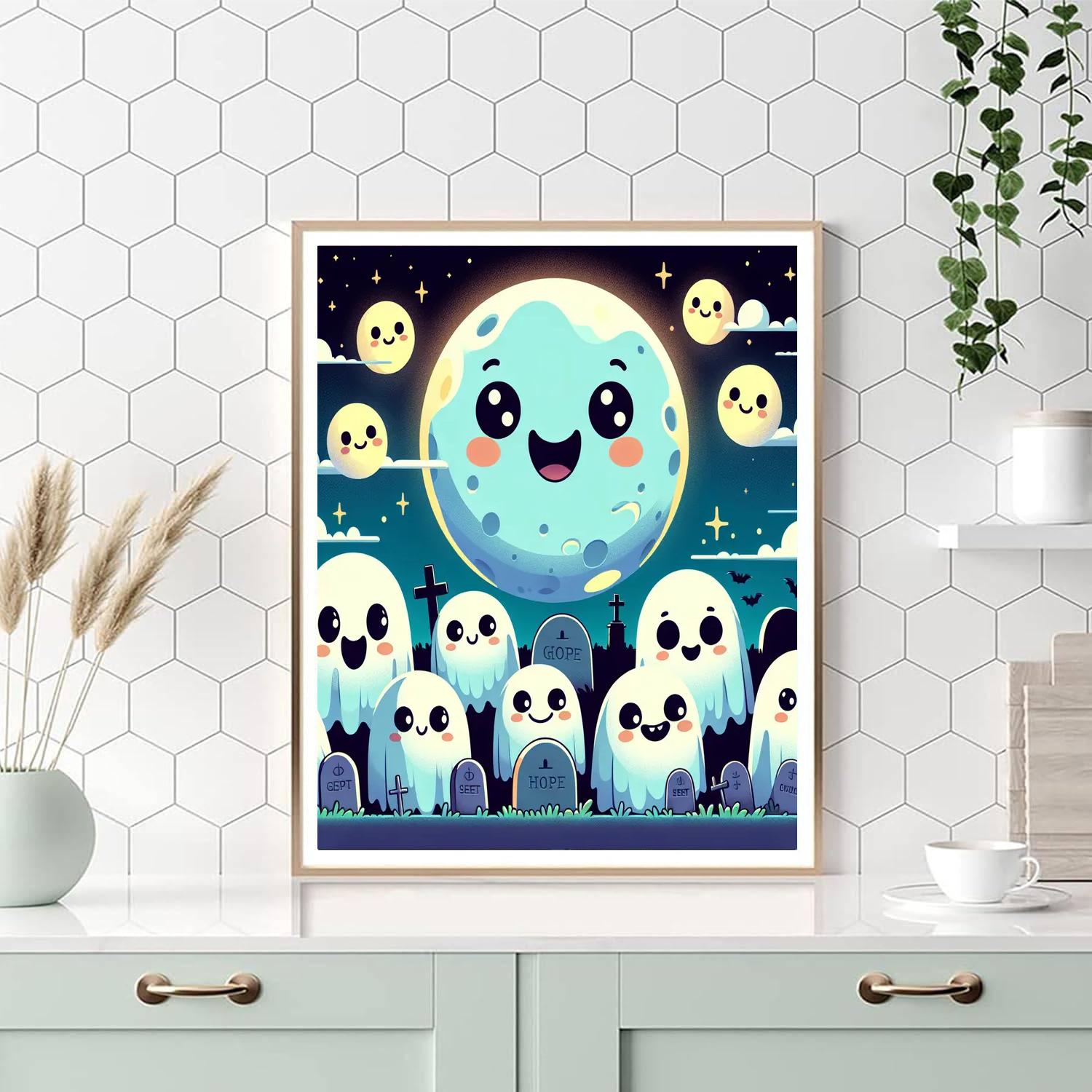 Giddy Ghosts Paint By Numbers Art
