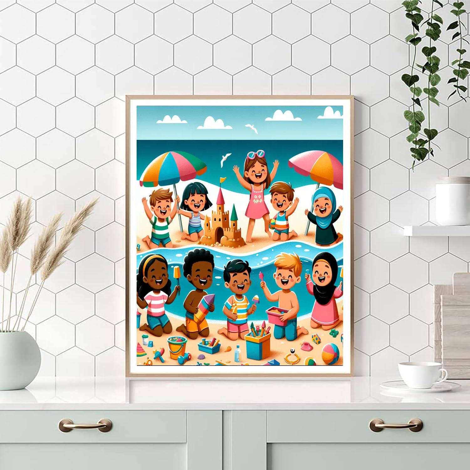 Sunny Seaside Adventures Paint By Numbers Art