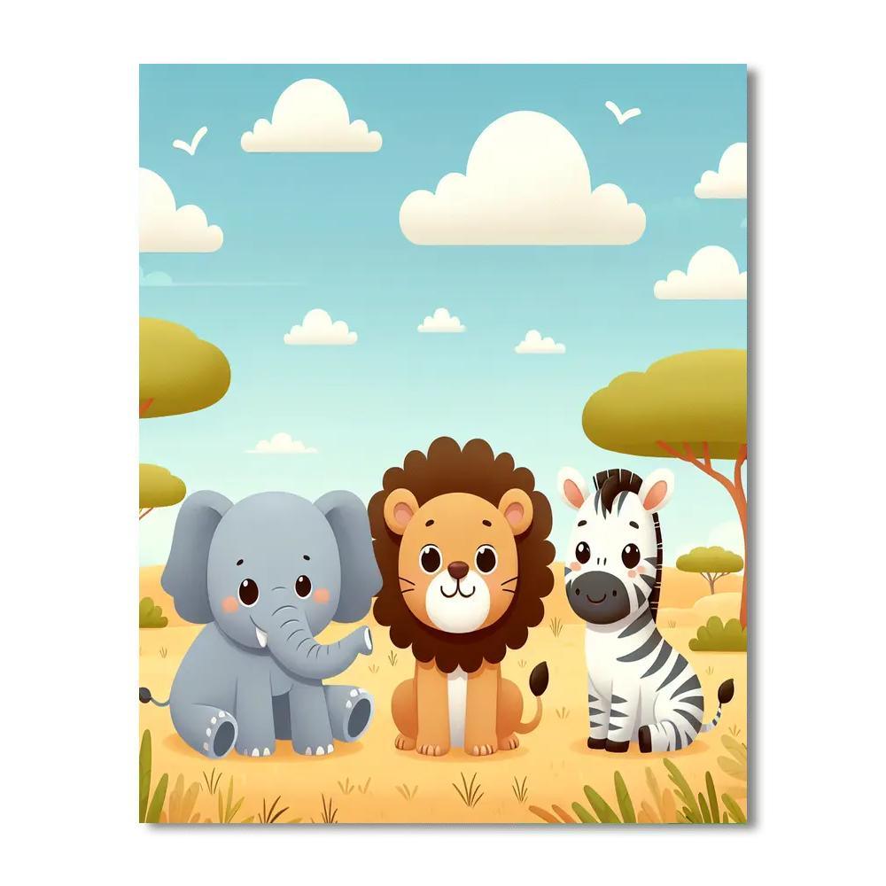 Sweet Safari Adventure Paint By Numbers Art