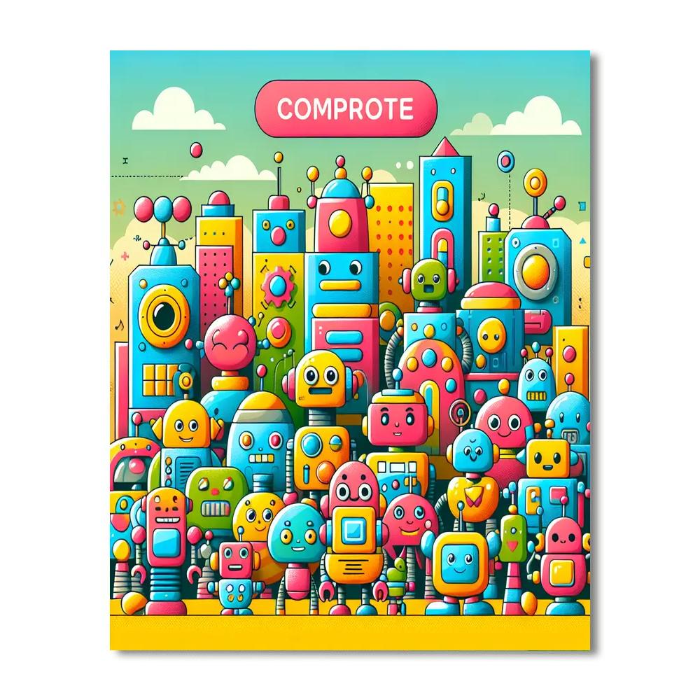 Robot Exploration City Paint By Numbers