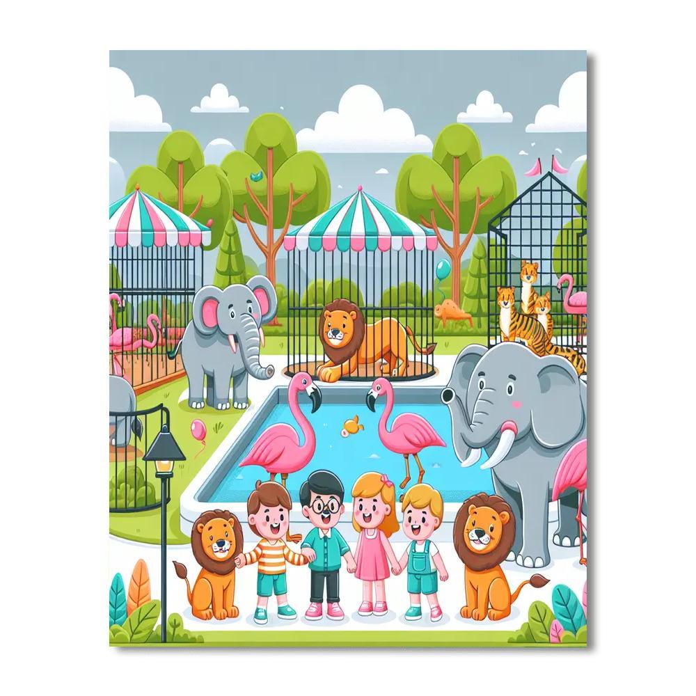 Joyful Adventure At The Zoo Paint By Number