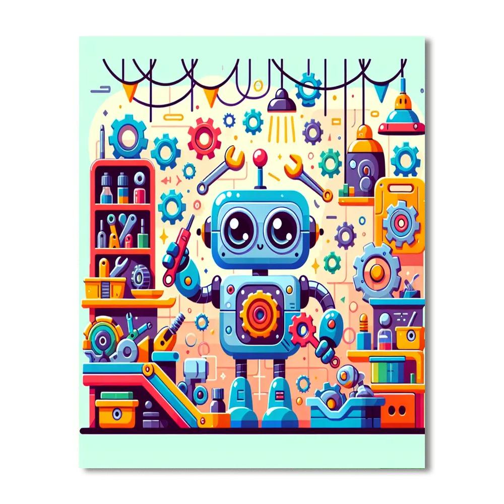 Robot's Invention Factory Number Painting
