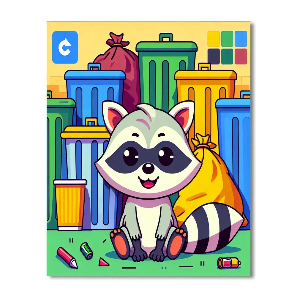 Witty Little Raccoon DIY Paint By Numbers
