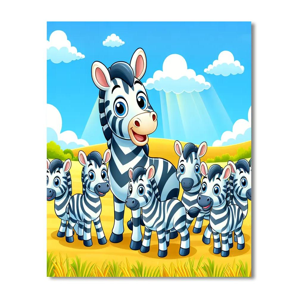 Zesty Zebras Paint By Numbers Art